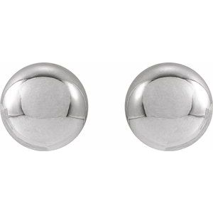 14K White 6 mm Ball Earrings