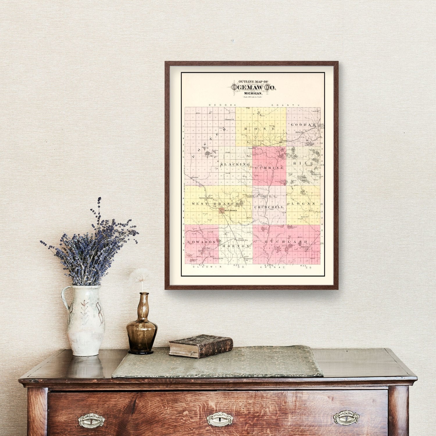 Vintage Map of Ogemaw County, Michigan 1903