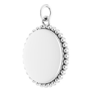 Engravable Beaded Disc Necklace or Charm/Pendant
