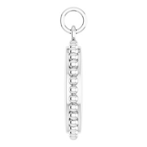 Engravable Beaded Disc Necklace or Charm/Pendant