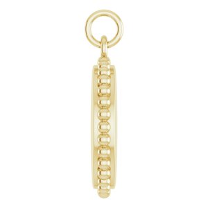 Engravable Beaded Disc Necklace or Charm/Pendant