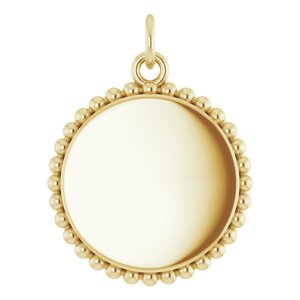 Engravable Beaded Disc Necklace or Charm/Pendant