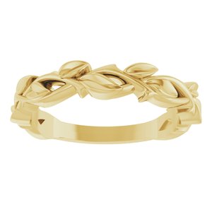 14K Yellow 4 mm Floral Band