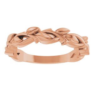 10K Rose 4 mm Floral Band