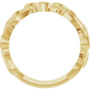 18K Yellow 4 mm Floral Band