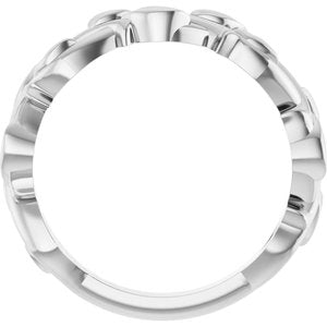 10K White 4 mm Floral Band