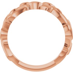 18K Rose 4 mm Floral Band