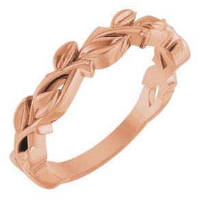 18K Rose 4 mm Floral Band