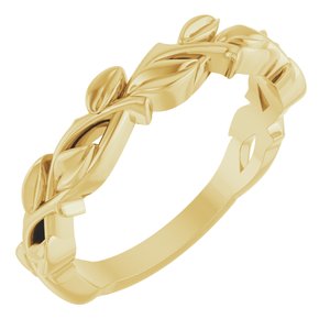 10K Yellow 4 mm Floral Band