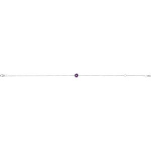 14K White Natural Amethyst  6 1/2-7-1/2" Bracelet