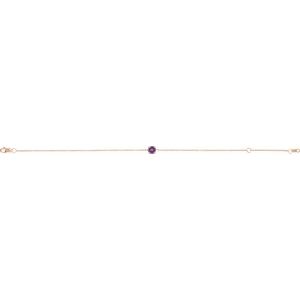 14K Rose Natural Amethyst  6 1/2-7-1/2" Bracelet