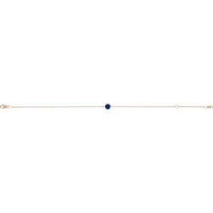 14K Rose Natural Blue Sapphire  6 1/2-7-1/2" Bracelet