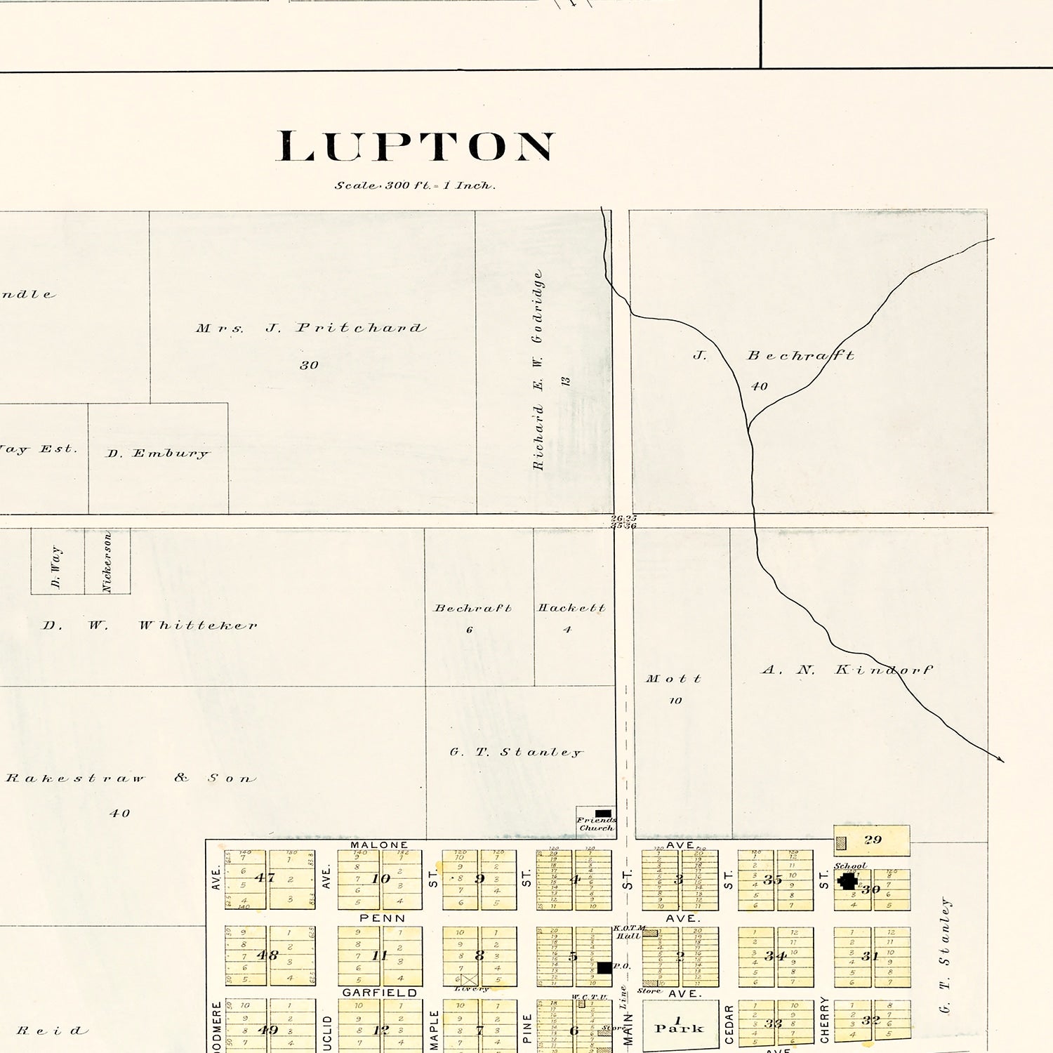 Vintage Map of South Branch, Michigan 1903