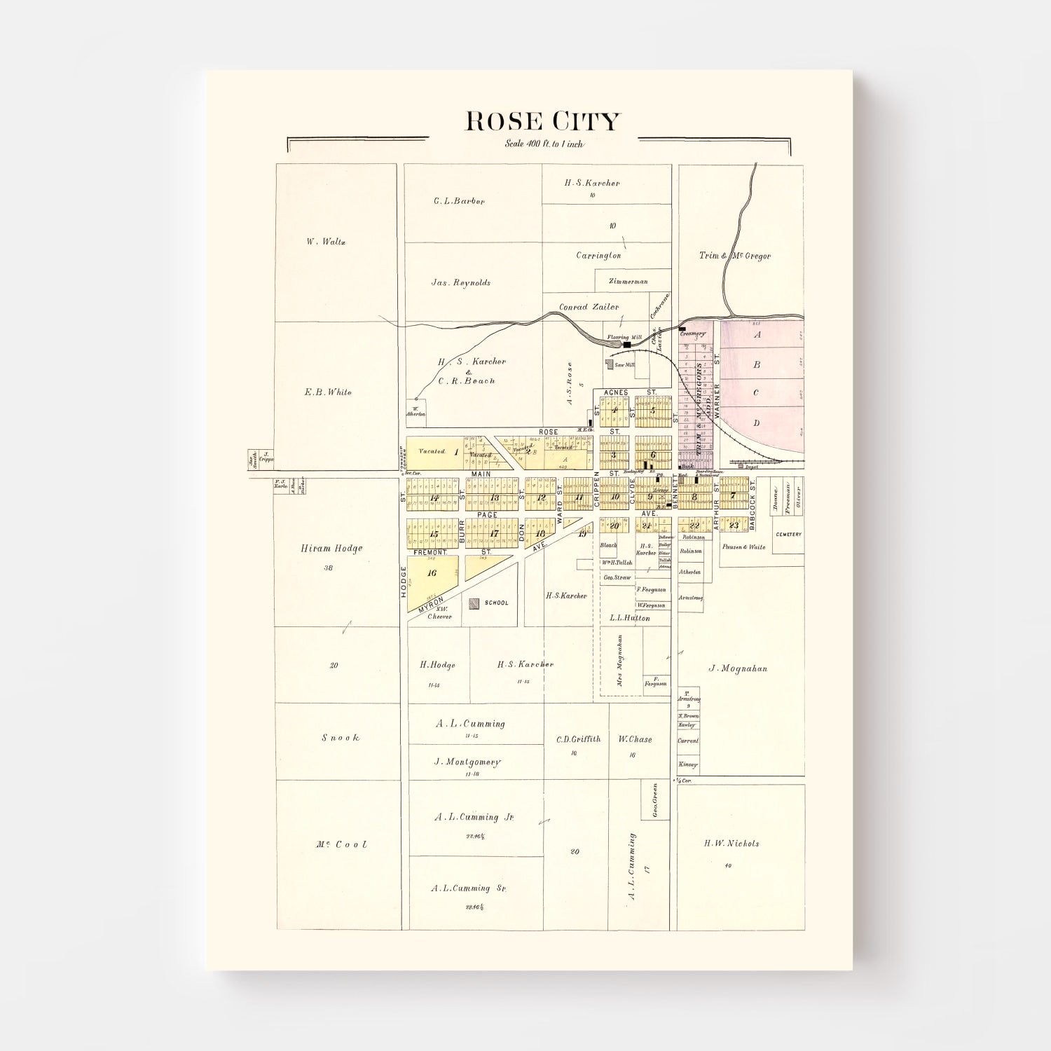 Vintage Map of Hill, Michigan 1903