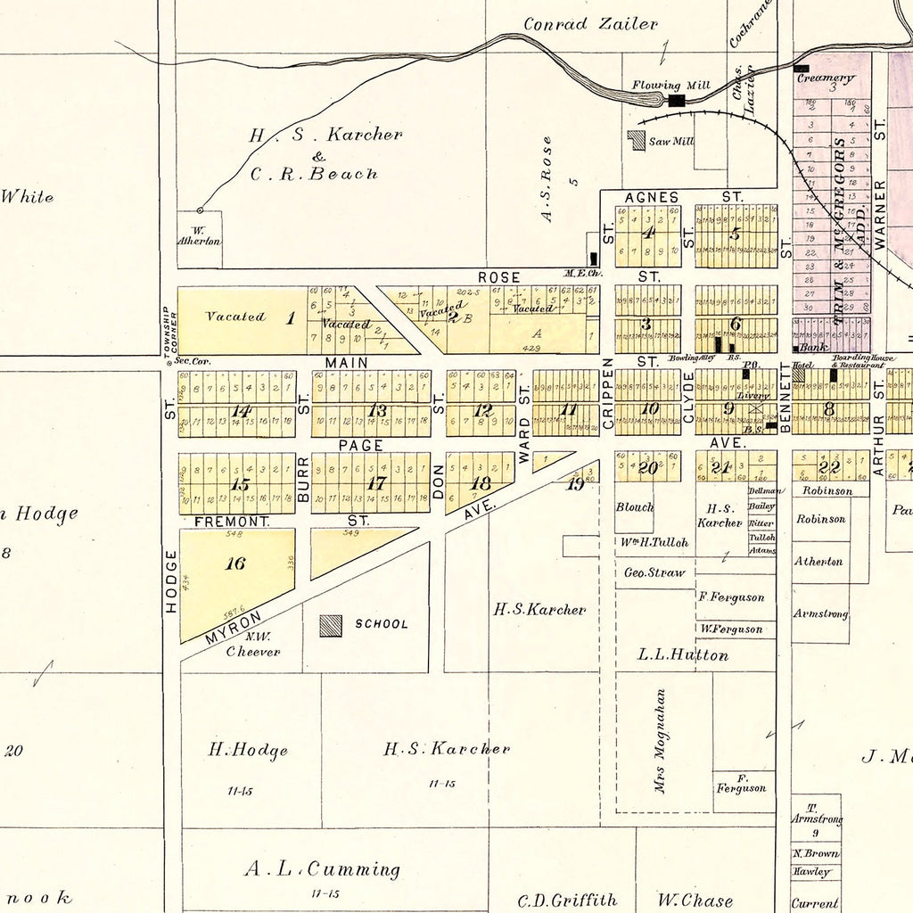 Vintage Map of Hill, Michigan 1903