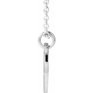 14K White Gold Script Initial U 16-18" Necklace