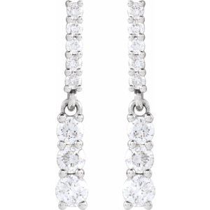 14K White Gold 1/4 CTW Natural Diamond Dangle Earrings