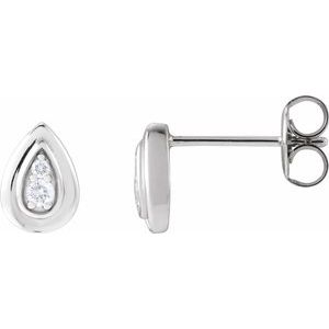 14K White Gold .07 CTW Natural Diamond Earrings