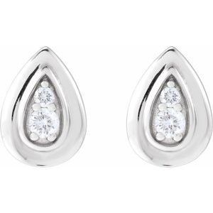 14K White Gold .07 CTW Natural Diamond Earrings