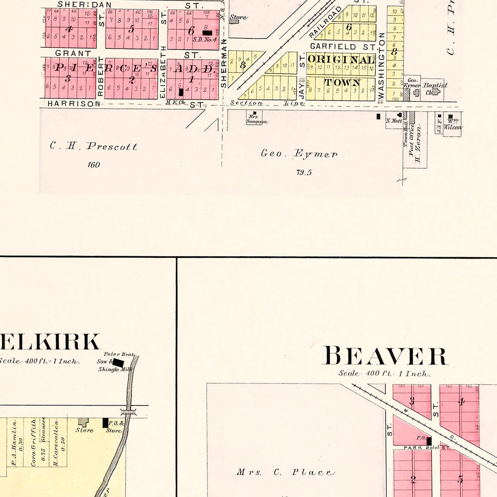 Vintage Map of West Branch, Michigan 1903