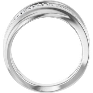 Platinum .07 CTW Natural Diamond Freeform Ring