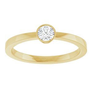 14K Yellow Gold 1/5 CT Natural Diamond Ring