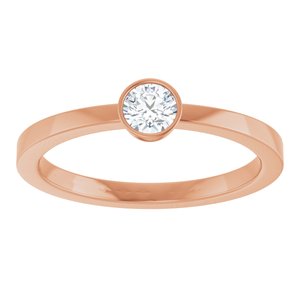 14K Rose Gold 1/5 CT Natural Diamond Ring