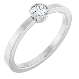 Platinum 1/5 CT Natural Diamond Ring