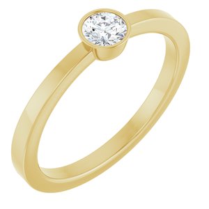 14K Yellow Gold 1/5 CT Natural Diamond Ring