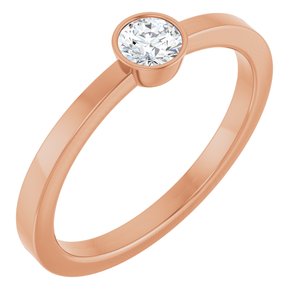14K Rose Gold 1/5 CT Natural Diamond Ring