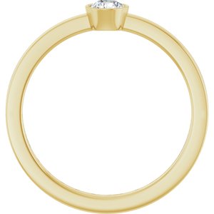 14K Yellow Gold 1/5 CT Natural Diamond Ring