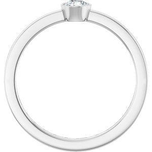 Sterling Silver 1/5 CT Natural Diamond Ring
