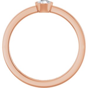 14K Rose Gold 1/5 CT Natural Diamond Ring