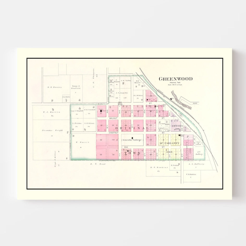 Vintage Map of Greenwood, Missouri 1904