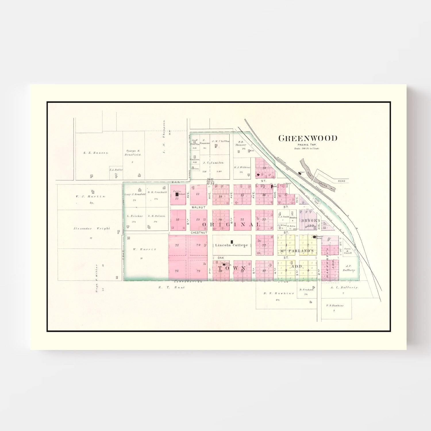 Vintage Map of Greenwood, Missouri 1904