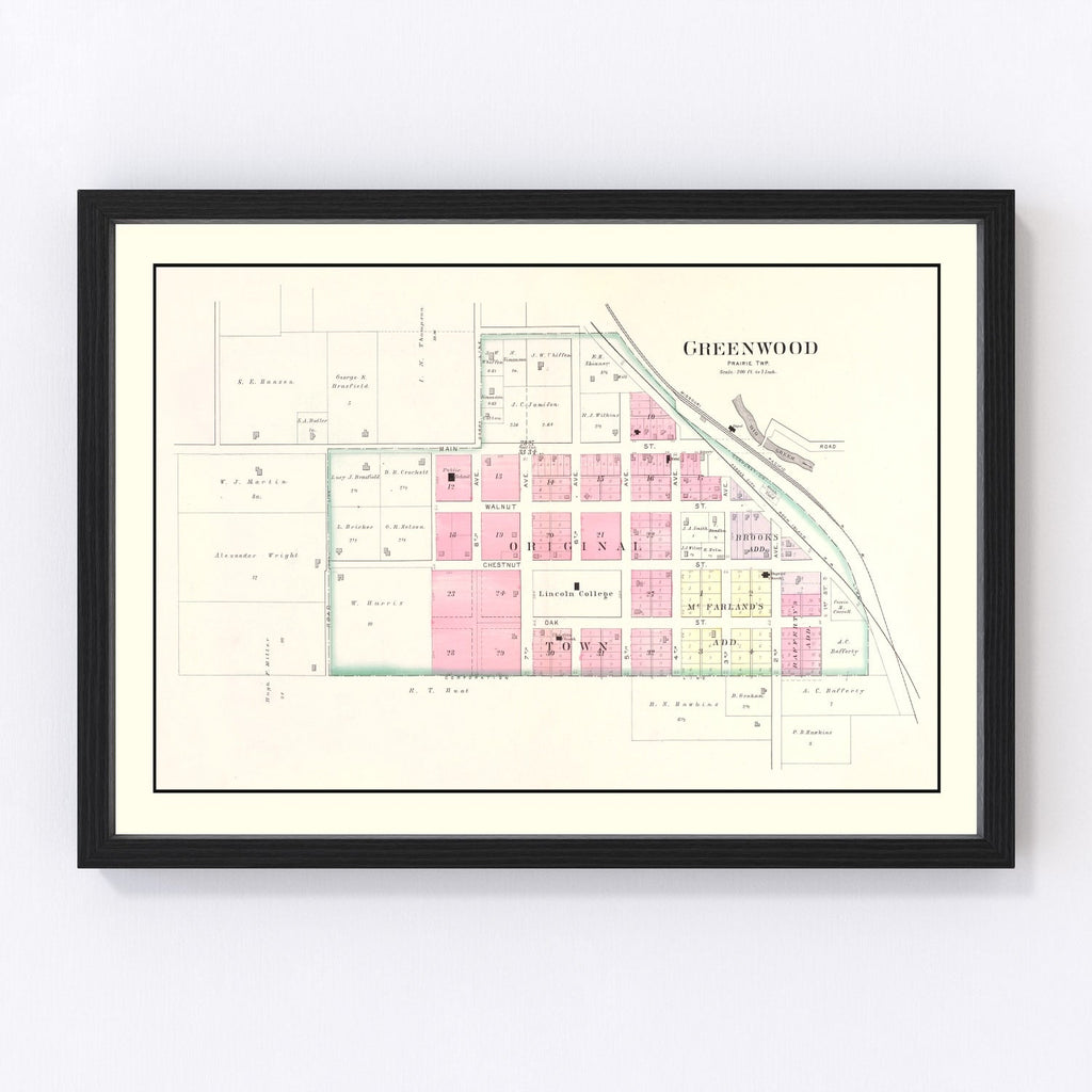 Vintage Map of Greenwood, Missouri 1904