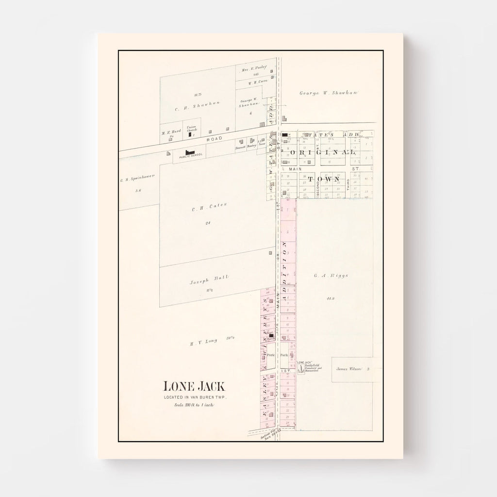 Vintage Map of Lone Jack, Missouri 1904