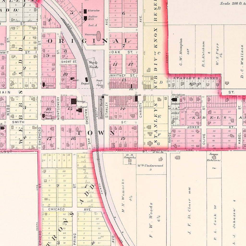 Vintage Map of Blue Springs, Missouri 1904