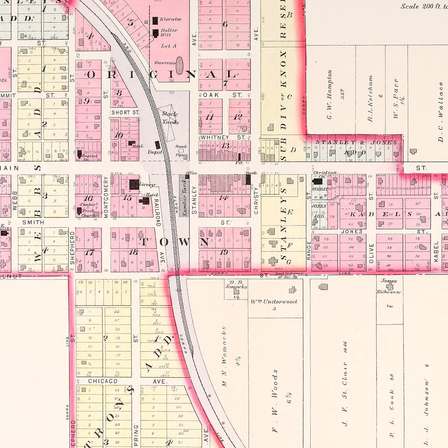 Vintage Map of Blue Springs, Missouri 1904