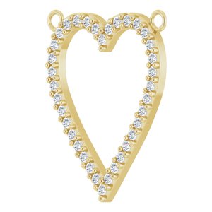14K Yellow Gold 1/4 CTW Natural Diamond Heart Necklace Center