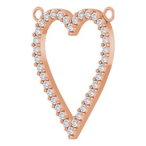 14K Rose Gold 1/4 CTW Natural Diamond Heart Necklace Center