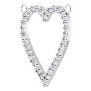 Platinum 1/4 CTW Natural Diamond Heart Necklace Center