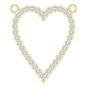 14K Yellow Gold 1/4 CTW Natural Diamond Heart Necklace Center