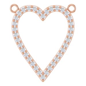 14K Rose Gold 1/4 CTW Natural Diamond Heart Necklace Center
