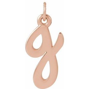 14K Rose Gold Petite Initial G Pendant