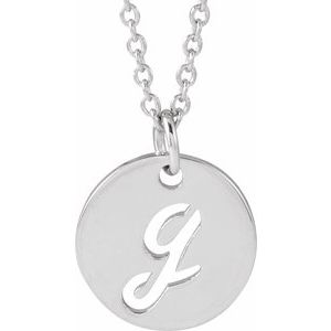 Platinum Script Initial G 16-18" Necklace