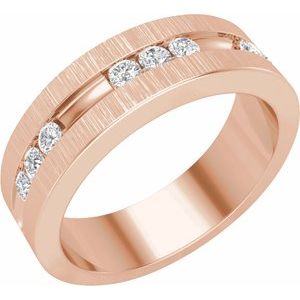 14K Rose 1/2 CTW Natural Diamond Band