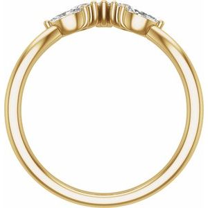 14K Yellow 3/8 CTW Natural Diamond Contour Band