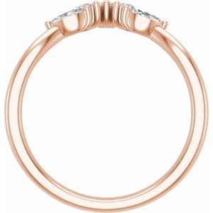 14K Rose 3/8 CTW Natural Diamond Contour Band