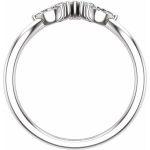 14K White 3/8 CTW Natural Diamond Contour Band